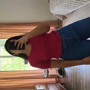 Magenta short sleeve top